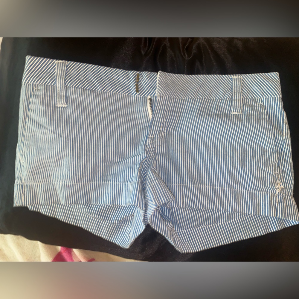 Hurley Blue and White Striped Vintage Shorts